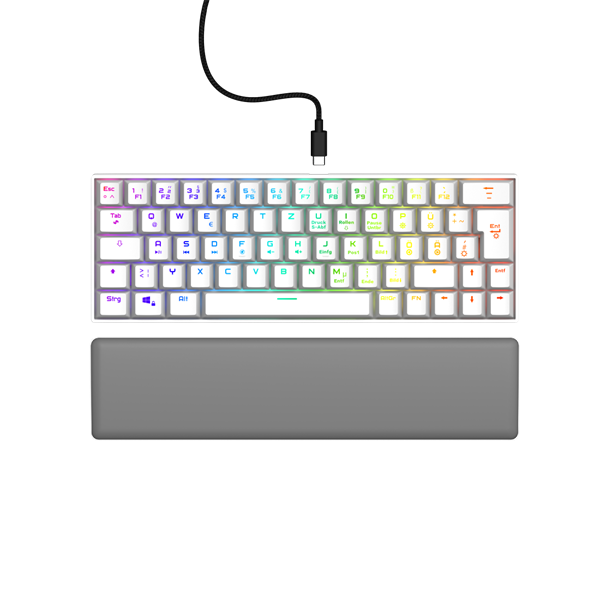 URAGE by HAMA 217829, GAMING URAGE EXODUS 760TKL MECHANIKUS MINI BILLENTYŰZET, RGB, RED SWITCH, FEHÉR - Image 1