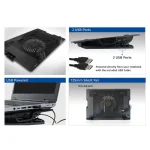 ACT AC8110 Laptop hűtőállvány 17"-ig állítható magasság (5 pozícióban) 2 portos hub - Image 5