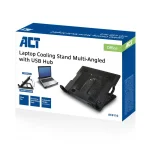 ACT AC8110 Laptop hűtőállvány 17"-ig állítható magasság (5 pozícióban) 2 portos hub - Image 8
