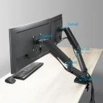 ACT AC8314 Gas Spring Dual Monitor Arm 17"-35" Black - Image 10
