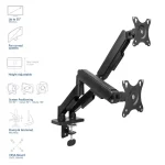 ACT AC8314 Gas Spring Dual Monitor Arm 17"-35" Black - Image 2