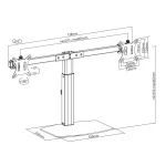 ACT AC8332 Free Standing Gas Spring Dual Monitor Arm Office Crossbar 10"-27" Black - Image 5