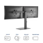 ACT AC8332 Free Standing Gas Spring Dual Monitor Arm Office Crossbar 10"-27" Black - Image 6