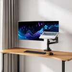 ACT AC8341 Single Monitor Arm and Laptop Arm Office Premium with Gas Spring Pole Mounted - Image 13