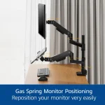 ACT AC8341 Single Monitor Arm and Laptop Arm Office Premium with Gas Spring Pole Mounted - Image 7