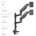 ACT AC8343 Dual Monitor Arm Office Premium with Gas Spring Pole Mounted - Image 12