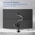 ACT AC8343 Dual Monitor Arm Office Premium with Gas Spring Pole Mounted - Image 2