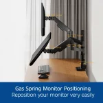 ACT AC8343 Dual Monitor Arm Office Premium with Gas Spring Pole Mounted - Image 3
