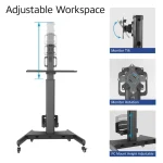 ACT Mobile Workstation for a single monitor with CPU mount keyboard and mouse tray Black - Image 4