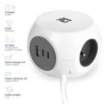 ACT Power Strip Cube E Socket Hálózati Elosztó 3DIN 1,5m White - Image 2