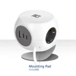 ACT Power Strip Cube F Socket Hálózati Elosztó 3DIN 1,5m White - Image 4