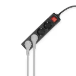 ACT Power Strip with Illuminated Switch Hálózati Elosztó Kapcsolóval 4DIN 2m Black - Image 3