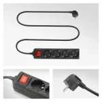 ACT Power Strip with Illuminated Switch Hálózati Elosztó Kapcsolóval 4DIN 2m Black - Image 4