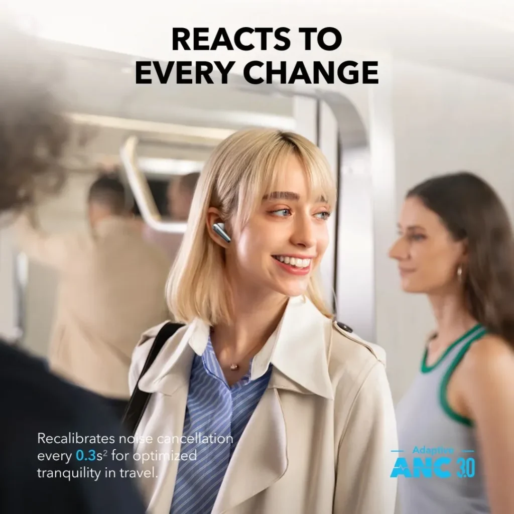 ANKER Soundcore Liberty 4 Pro Noise Cancelling True-Wireless Earbuds White - Image 4