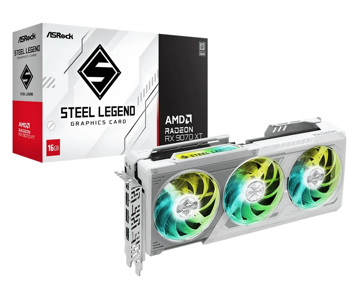 ASRock Radeon RX9070 XT Steel Legend 16GB
