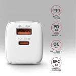 AXAGON ACU-PQ33W PD & QC Wall Charger 33W White - Image 4