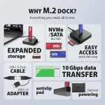 AXAGON ADSA-M2C11 USB-C 10Gbps docking station for M.2 NVMe / SATA SSD - Image 2