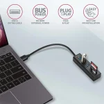 AXAGON HMA-CR3A USB3.2 multiport Hub 3-port + SD/microSD metal - Image 4
