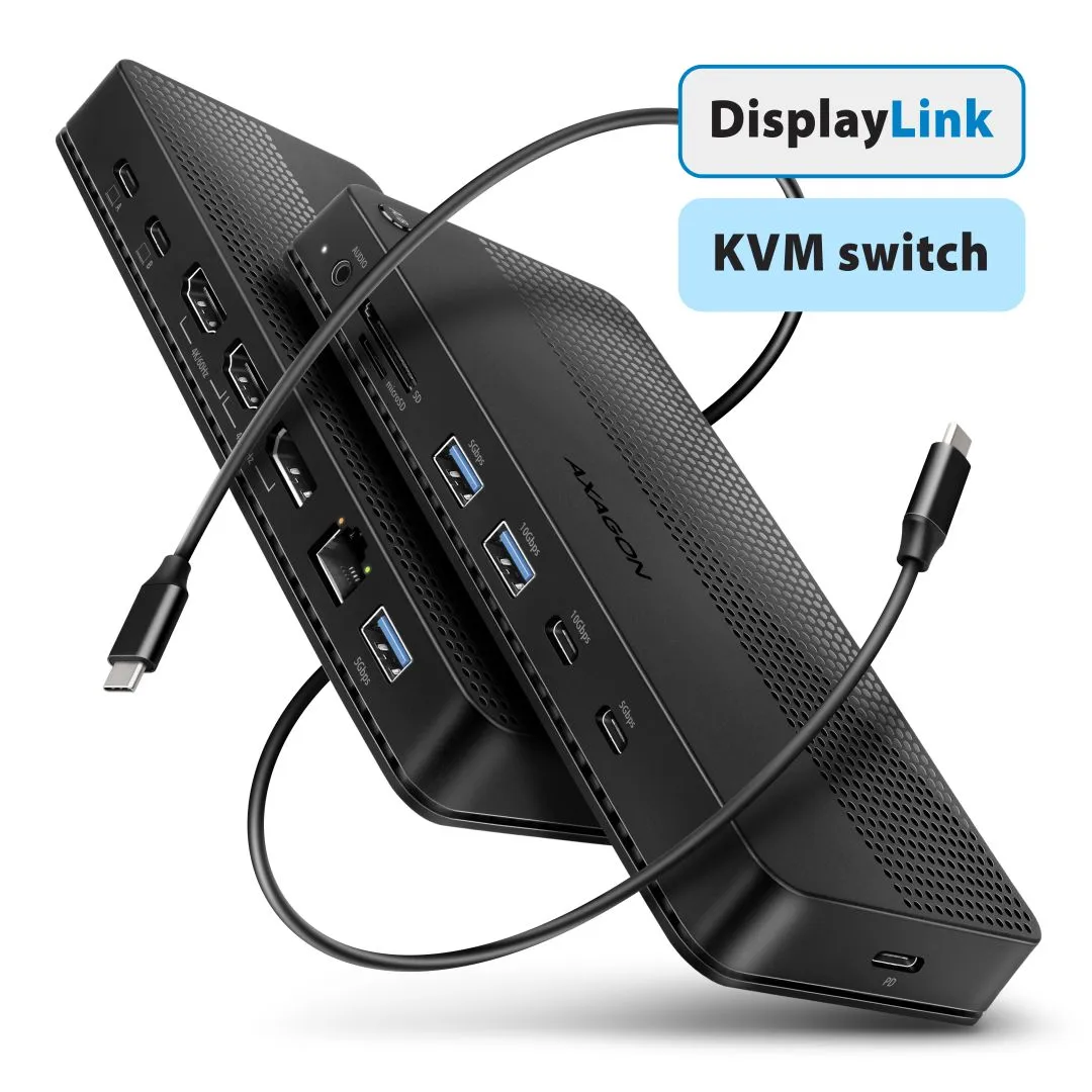 AXAGON HMC-DL-KVM 12in1 DisplayLink KVM Switch