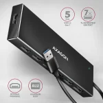 AXAGON HUE-F7A SuperSpeed USB-A FLAT HUB Black - Image 2
