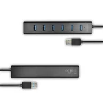 AXAGON HUE-SA7BP USB3.0 Charging Hub Black - Image 2