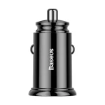 Baseus Circular Plastic autós gyorstöltő 30W, USB Type-A + USB Type-C, fekete - Image 6