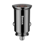 Baseus Circular Plastic autós gyorstöltő 30W, USB Type-A + USB Type-C, fekete - Image 7