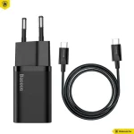 Baseus Super Si USB-C hálózati gyorstöltő 25W USB-C/USB-C kábellel Black - Image 7