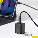 Baseus Super Si USB-C hálózati gyorstöltő 25W USB-C/USB-C kábellel Black - Image 8