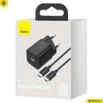 Baseus Super Si USB-C hálózati gyorstöltő 25W USB-C/USB-C kábellel Black - Image 9