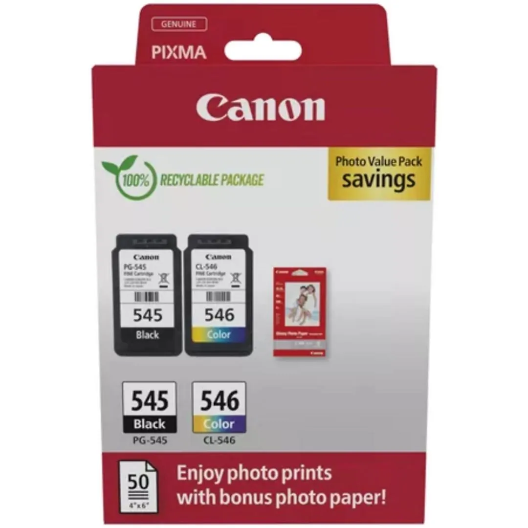 canon-pg-545-cl-546-multipack-tintapatron-photo-paper-value-pack-50db_1 Canon PG-545/CL-546 Multipack tintapatron + Photo Paper Value Pack 50db - Image 1