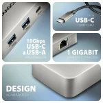 AXAGON HMC-CUB83X2 USB-C 10Gbps DUAL 4K DISPLAY 7in1 hub - Image 3
