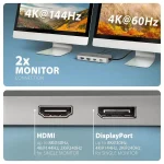 AXAGON HMC-CUB83X2 USB-C 10Gbps DUAL 4K DISPLAY 7in1 hub - Image 5