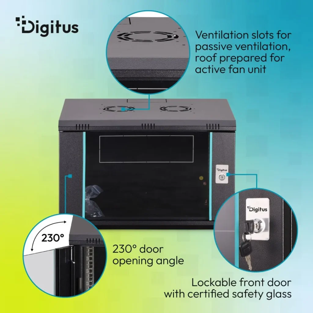 Digitus Dynamic DN-37101 19" 7U Falra szerelhető Rackszekrény Black - Image 7