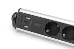 Digitus Hálózati Elosztó Kapcsolóval 6DIN, 3xUSB 1,5m Black - Image 2