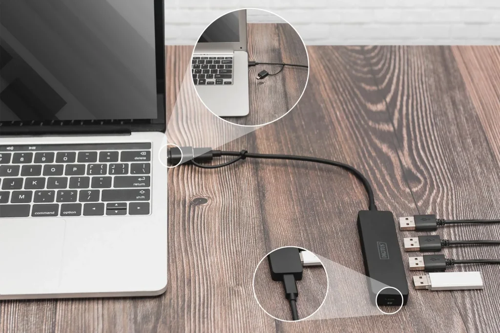 Digitus USB 3.0 Hub 4-Port Slim Line Black - Image 2