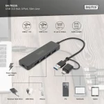 Digitus USB 3.0 Hub 4-Port Slim Line Black - Image 4