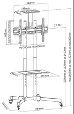 EQuip 37-70" Economy Multi-functional TV Cart - Image 3