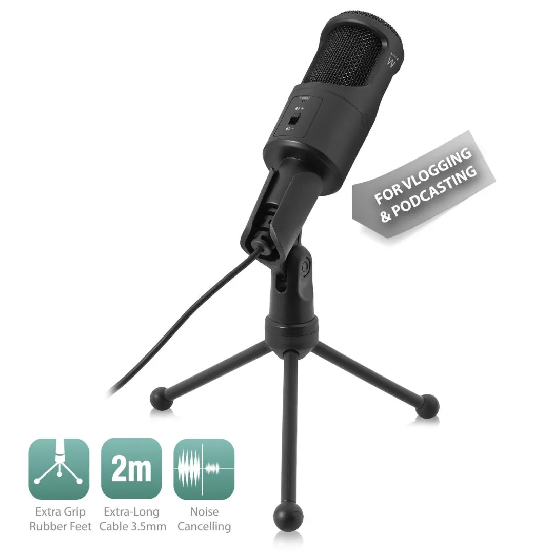ewent-ew3552_1 Ewent EW3552 Multimedia Microphone with noise cancelling Black - Image 1