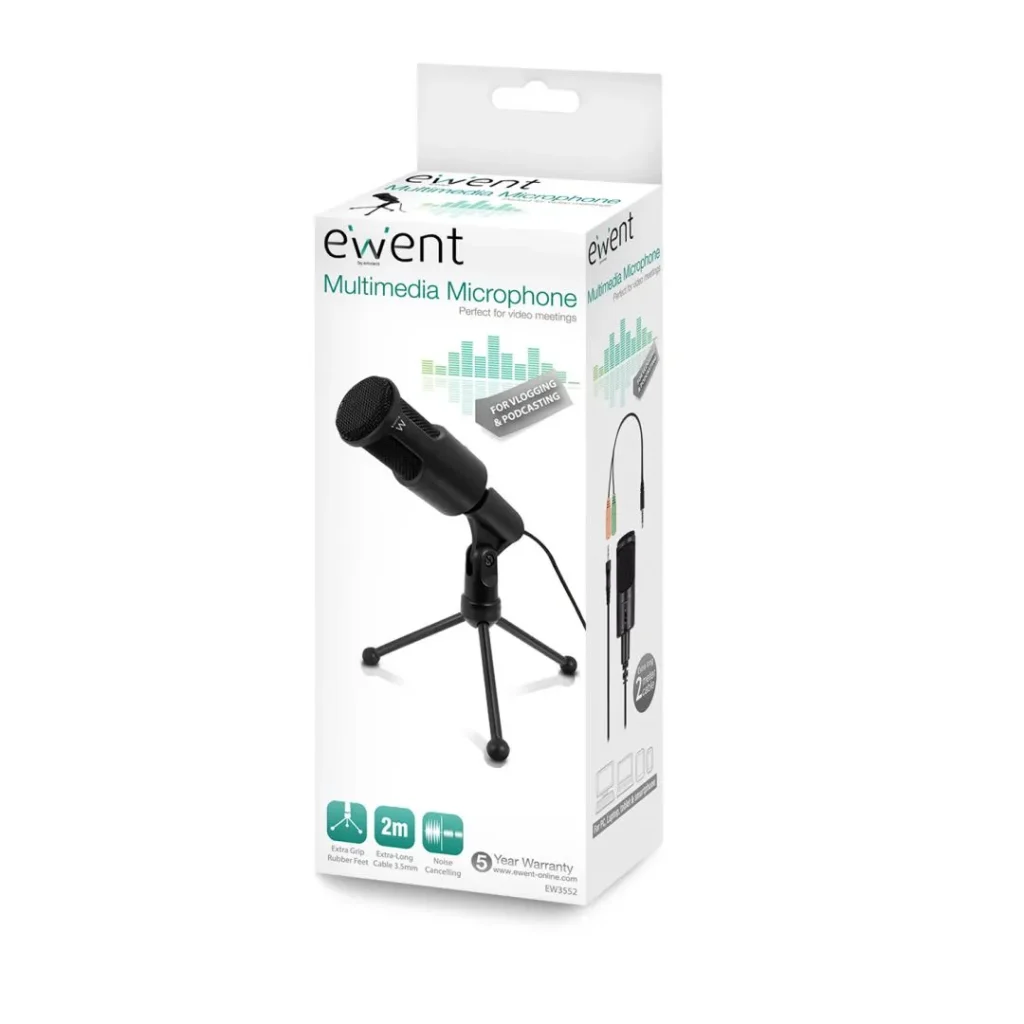 Ewent EW3552 Multimedia Microphone with noise cancelling Black - Image 7