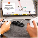 FIXED Kettős töltőállomás Xbox Series S, X kontrollerhez és One vezeték nélküli vezérlőkhöz, fekete - Image 8