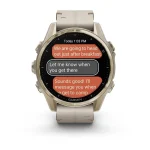 Garmin fenix 8 43mm AMOLED Sapphire, Soft Gold with Limestone Leather Band - Image 10