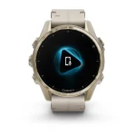 Garmin fenix 8 43mm AMOLED Sapphire, Soft Gold with Limestone Leather Band - Image 4