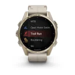 Garmin fenix 8 43mm AMOLED Sapphire, Soft Gold with Limestone Leather Band - Image 6