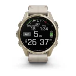 Garmin fenix 8 43mm AMOLED Sapphire, Soft Gold with Limestone Leather Band - Image 7