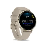 Garmin Venu 3S Soft Gold Stainless Steel Bezel with French Gray Case and Silicone Band - Image 3