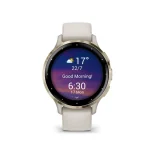 Garmin Venu 3S Soft Gold Stainless Steel Bezel with Ivory Case and Silicone Band - Image 3