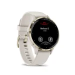 Garmin Venu 3S Soft Gold Stainless Steel Bezel with Ivory Case and Silicone Band - Image 4