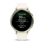 Garmin Venu 4 41mm Lunar Gold with Bone Silicone Band - Image 2
