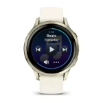 Garmin Venu 4 41mm Lunar Gold with Bone Silicone Band - Image 3